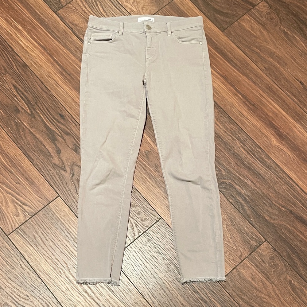 LOFT Women's Cropped Beige Jeans